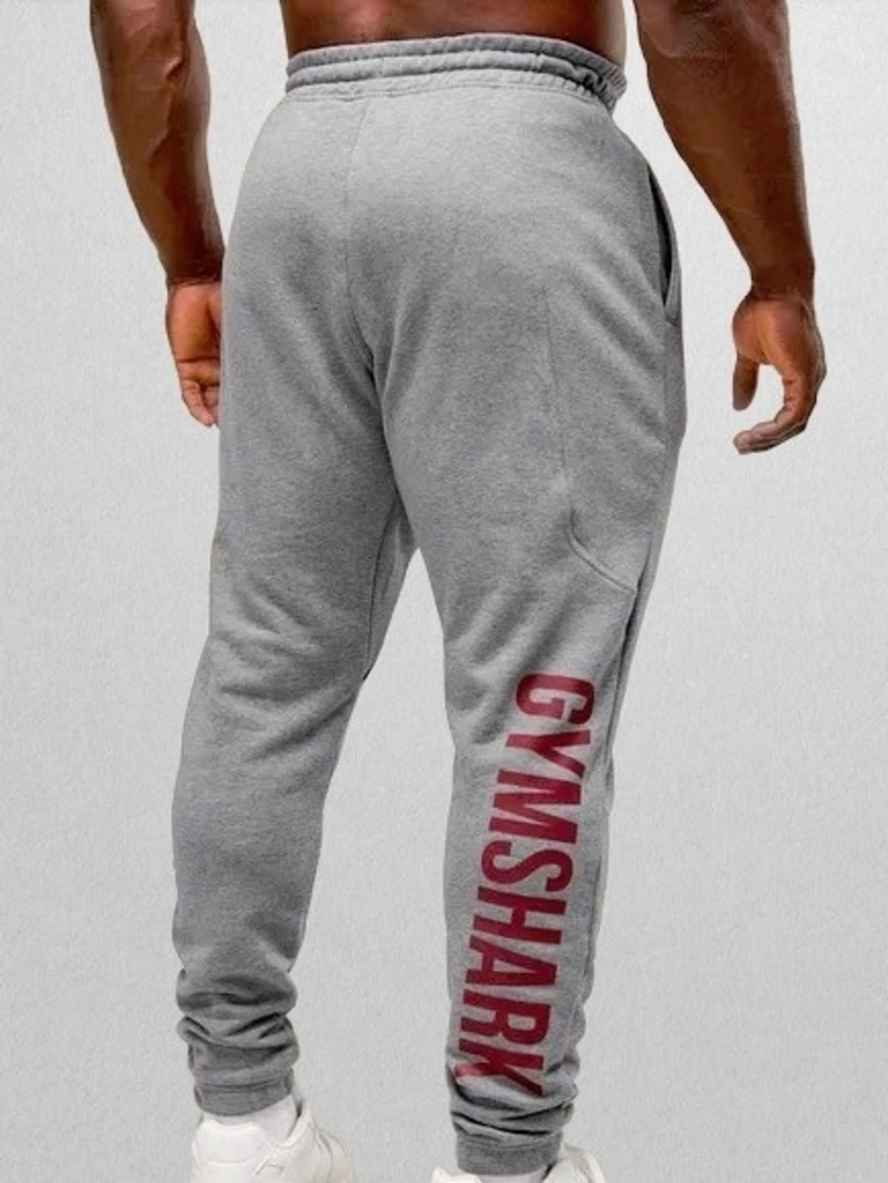 Gymshark Power Sweatpants Gray Red Logo Size Large NEW